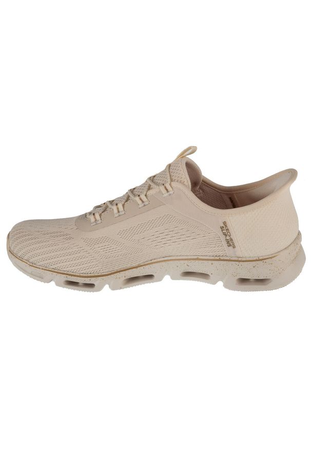 skechers - Buty sportowe Sneakersy damskie, Slip-Ins: Glide-Step Gratify - Pace. Kolor: beżowy. Materiał: tkanina. Sport: turystyka piesza