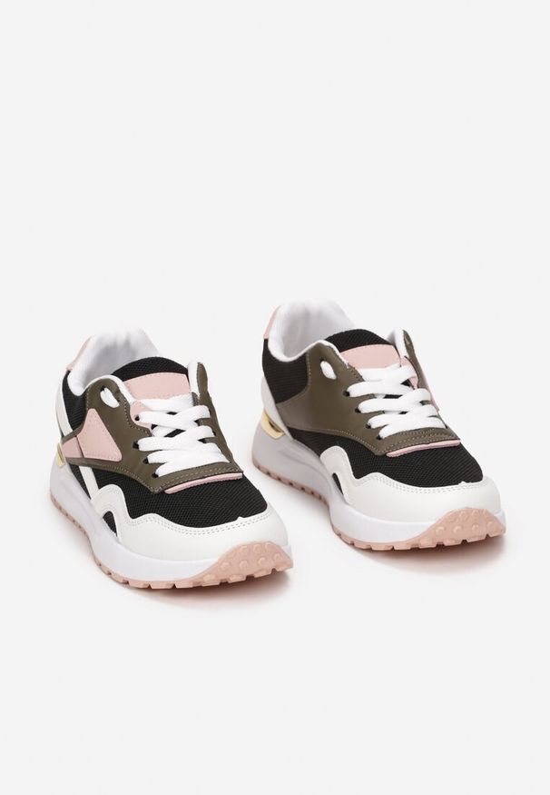 Renee - Czarno-Białe Sznurowane Sneakersy na Płaskiej Podeszwie Salisa. Okazja: na co dzień. Nosek buta: okrągły. Kolor: czarny. Materiał: jeans. Obcas: na płaskiej podeszwie. Wysokość obcasa: niski