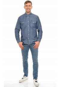 Lee - LEE WORKER SHIRT RELAXED FIT MĘSKA KOSZULA JEANSOWA DARK NAVY L68HJLNM. Materiał: jeans #4