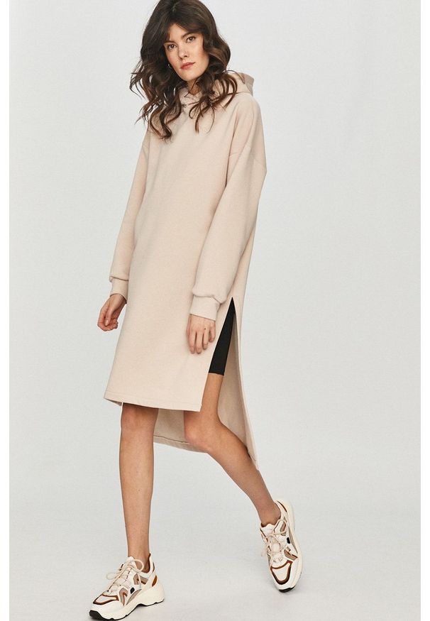 Answear Lab - Bluza. Typ kołnierza: kaptur. Kolor: beżowy. Długość: długie. Styl: wakacyjny