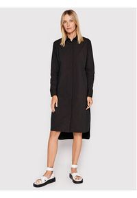 Liviana Conti Sukienka koszulowa F2WK18 Czarny Regular Fit. Kolor: czarny. Materiał: bawełna, syntetyk. Typ sukienki: koszulowe #4
