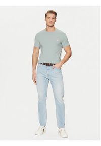Guess T-Shirt M2YI24 J1314 Błękitny Slim Fit. Kolor: niebieski. Materiał: bawełna
