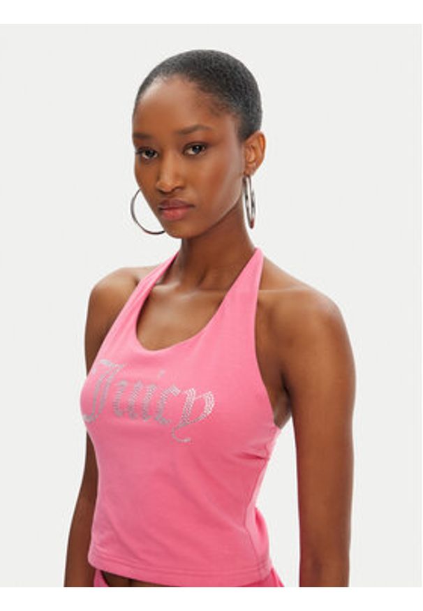 Juicy Couture Top Tied JCWCT125306 Różowy Slim Fit. Kolor: różowy. Materiał: bawełna