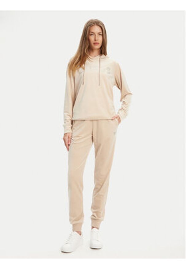 Guess Bluza V4RQ25 K0232 Beżowy Regular Fit. Kolor: beżowy. Materiał: syntetyk