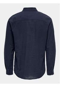 Only & Sons Koszula Caiden 22012321 Granatowy Slim Fit. Kolor: niebieski. Materiał: bawełna, len #8