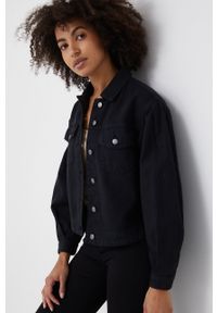 Sisley kurtka jeansowa damska kolor czarny przejściowa. Okazja: na co dzień. Kolor: czarny. Materiał: jeans. Wzór: gładki. Styl: casual