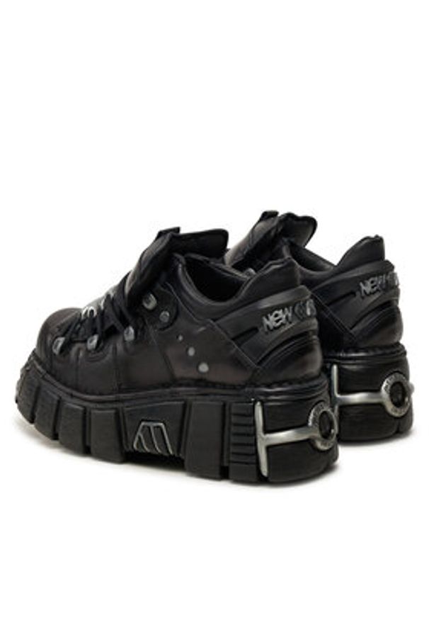 NEW ROCK Sneakersy M-120N-S26 Czarny. Kolor: czarny. Materiał: skóra