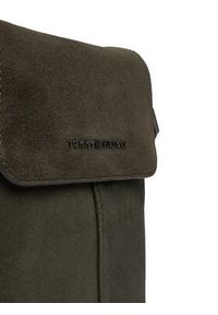 TOMMY HILFIGER - Tommy Hilfiger Saszetka Metal Logo Suede Crossbody Bag AM0AM14262 Zielony. Kolor: zielony. Materiał: zamsz, skóra #5