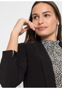 bonprix - Długi żakiet z mieszanki wiskozy. Kolor: czarny. Materiał: wiskoza. Długość: długie. Styl: elegancki #3