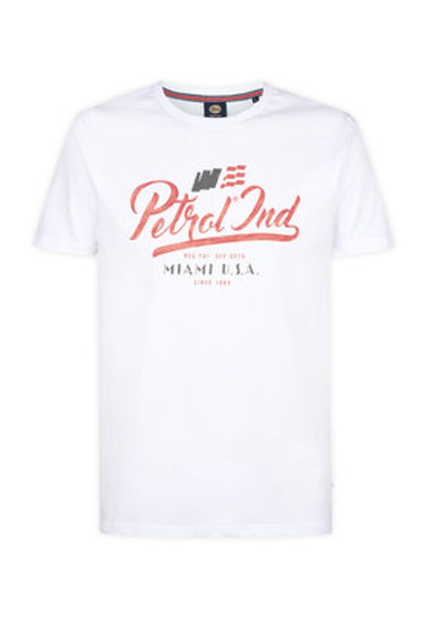 Petrol Industries T-Shirt M-1050-TSR600 Biały Regular Fit. Kolor: biały. Materiał: bawełna