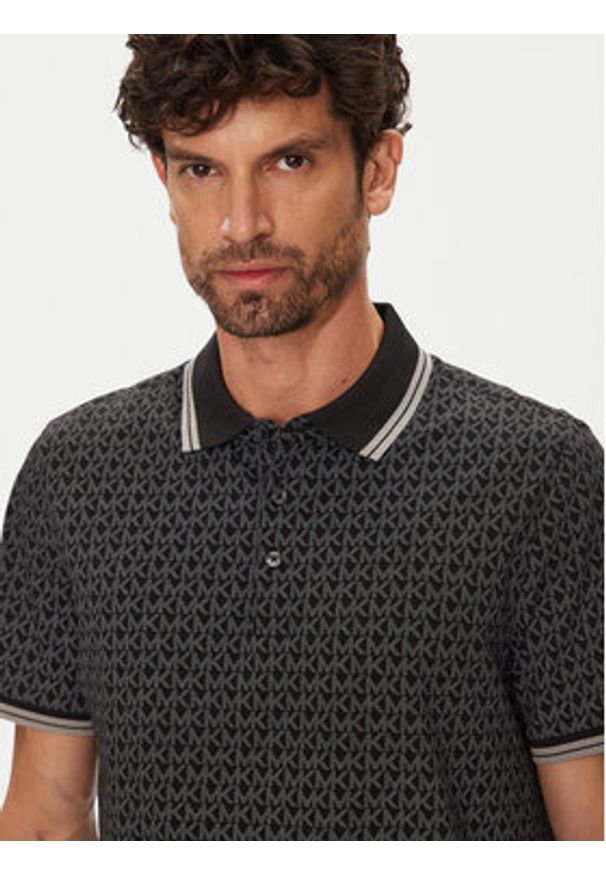 Michael Kors Polo CS550V85KS Czarny Regular Fit. Typ kołnierza: polo. Kolor: czarny. Materiał: bawełna