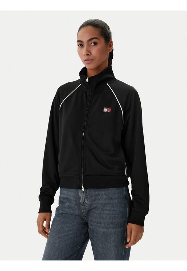 Tommy Jeans Bluza Badge DW0DW21930 Czarny Regular Fit. Kolor: czarny. Materiał: syntetyk