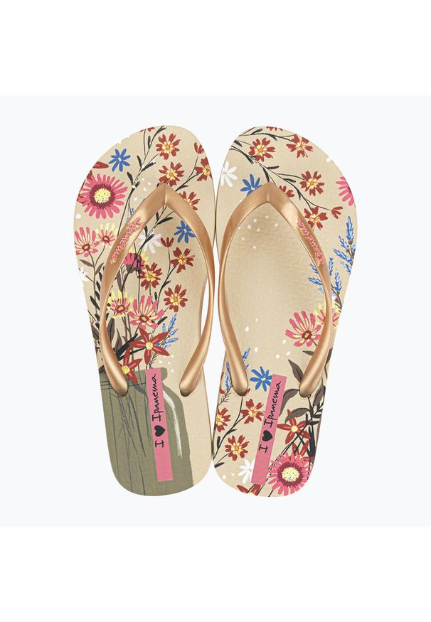Klapki damskie Ipanema Verao Tropical. Okazja: na plażę. Kolor: beżowy. Styl: sportowy