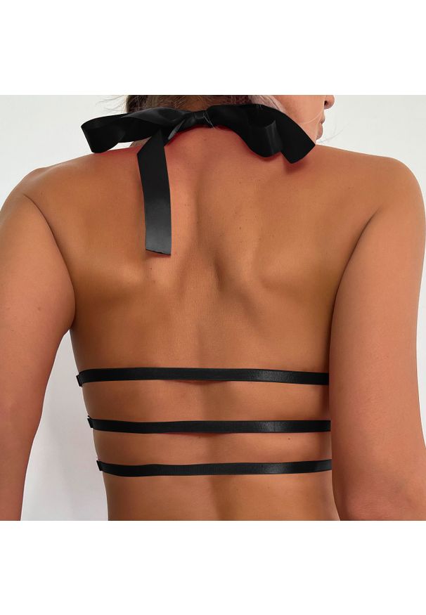 Intica - Komplet bielizny z kokardami na romantyczne wieczory Songul. Kolor: czerwony. Materiał: materiał