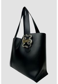 Just Cavalli - JUST CAVALLI Czarna shopperka Range A New Iconic Snakes. Kolor: czarny. Materiał: skórzane #3