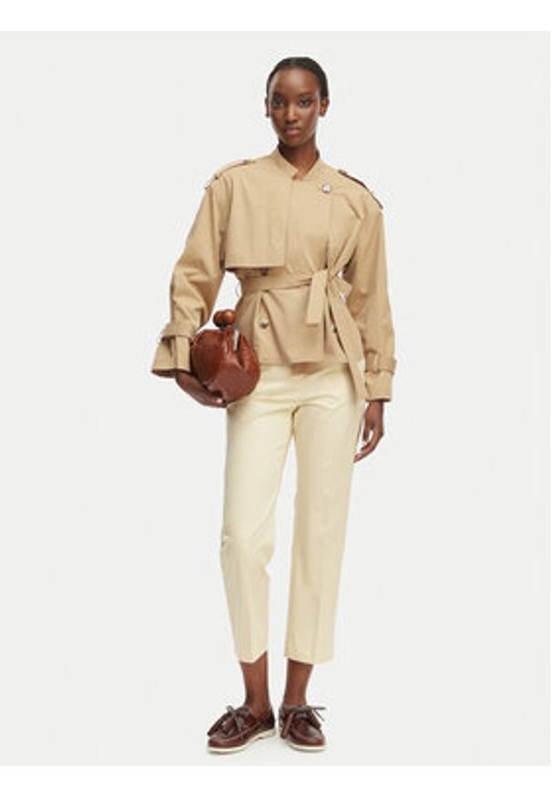 MAX&Co. Spodnie materiałowe Lungo 2616131104200 Beżowy Regular Fit. Kolor: beżowy. Materiał: bawełna