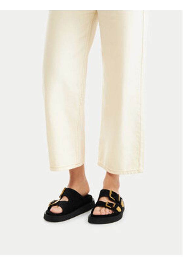 Badura Klapki CYCLAMEN-80033-25 Czarny. Kolor: czarny. Materiał: zamsz, skóra