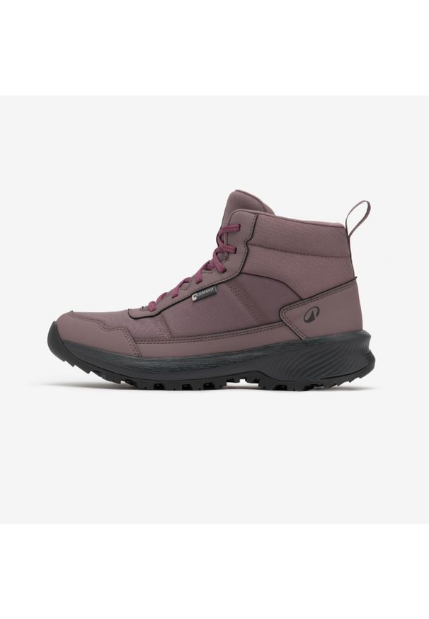 quechua - Buty turystyczne damskie Quechua NH100 mid wodoodporne. Kolor: fioletowy, wielokolorowy, brązowy, różowy. Wzór: gładki. Styl: sportowy