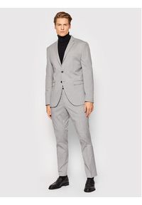 Selected Homme Spodnie garniturowe Logan 16056890 Szary Slim Fit. Kolor: szary. Materiał: wiskoza, syntetyk