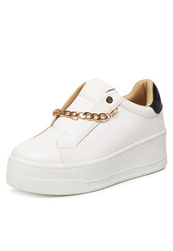 DeeZee Sneakersy AM25231-B Biały. Kolor: biały. Materiał: skóra