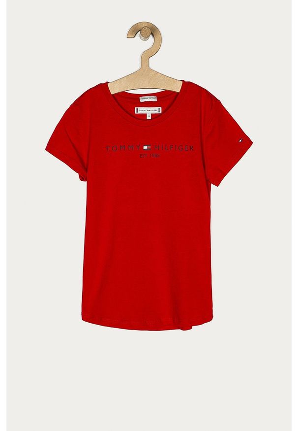 TOMMY HILFIGER - Tommy Hilfiger - T-shirt dziecięcy 74-176 cm. Okazja: na co dzień. Kolor: czerwony. Materiał: bawełna, dzianina. Wzór: nadruk. Styl: casual