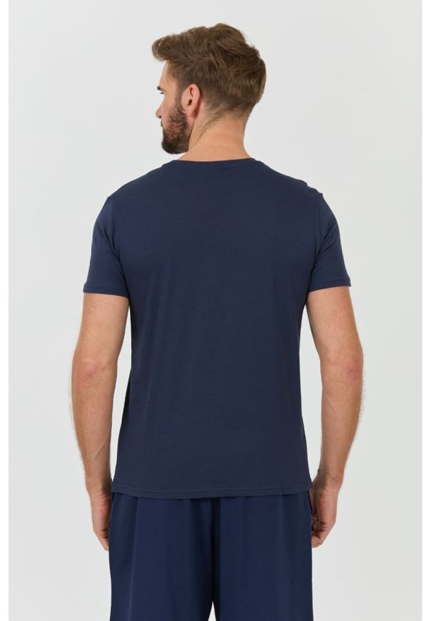 Emporio Armani - EMPORIO ARMANI Granatowy t-shirt basique. Kolor: niebieski