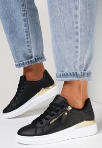 Born2be - Czarne Sneakersy Kaladia. Wysokość cholewki: przed kostkę. Nosek buta: okrągły. Kolor: czarny. Materiał: materiał, jeans. Szerokość cholewki: normalna. Wzór: kolorowy. Obcas: na płaskiej podeszwie