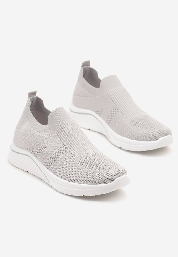 Renee - Szare Siateczkowe Buty Sportowe Sneakersy o Wsuwanym Fasonie Niltewi. Okazja: na co dzień, na spotkanie biznesowe, do pracy. Kolor: szary. Materiał: jeans