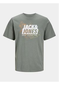 Jack & Jones - Jack&Jones T-Shirt Map Logo 12252376 Zielony Standard Fit. Kolor: zielony. Materiał: bawełna