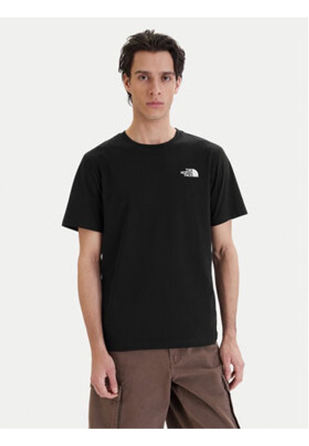 The North Face T-Shirt Vertical NF0A8GV1 Czarny Regular Fit. Kolor: czarny. Materiał: syntetyk, bawełna