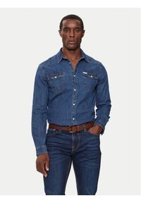 Guess Koszula jeansowa M4YH02 D3PF6 Granatowy Classic Fit. Kolor: niebieski. Materiał: jeans