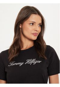 TOMMY HILFIGER - Tommy Hilfiger T-Shirt Script WW0WW43459 Czarny Regular Fit. Kolor: czarny. Materiał: bawełna #5