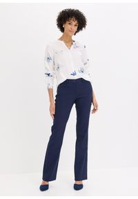 bonprix - Bluzka z wiskozy z nadrukiem. Kolor: biały. Materiał: wiskoza. Długość: długie. Wzór: nadruk. Styl: elegancki #2