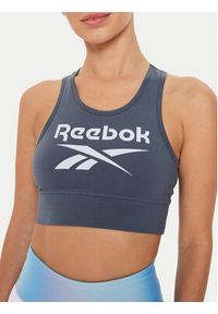 Reebok Top Big Logo Cotton Bralette 100076022 Szary Slim Fit. Kolor: szary. Materiał: bawełna