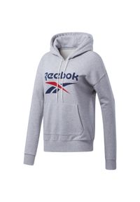 Reebok - Bluza na co dzień damska REEBOK z kapturem. Typ kołnierza: kaptur. Kolor: szary. Materiał: dresówka. Sport: fitness #1