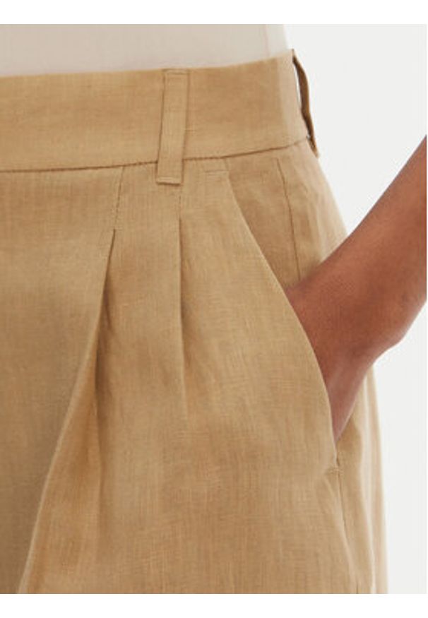 Marella Bermudy Rosta 2515141032 Beżowy Relaxed Fit. Kolor: beżowy. Materiał: len