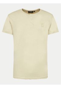 INDICODE T-Shirt Bosse 41-001 Beżowy Regular Fit. Kolor: beżowy. Materiał: bawełna, len