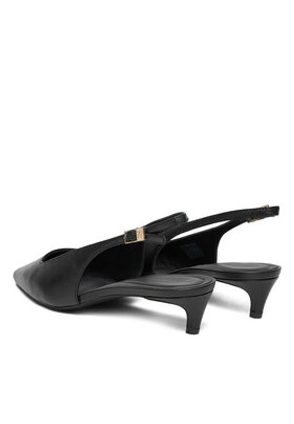TOMMY HILFIGER - Tommy Hilfiger Czółenka Th Buckle Slingback Low Pump FW0FW09009 Czarny. Kolor: czarny. Materiał: skóra