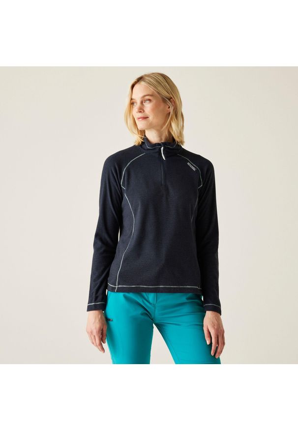 Regatta - Damski lekki polar turystyczny Montes z zamkiem błyskawicznym do połowy. Kolor: niebieski. Materiał: polar