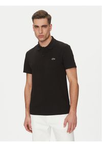Lacoste Polo DH5522 Czarny Regular Fit. Typ kołnierza: polo. Kolor: czarny. Materiał: bawełna, syntetyk