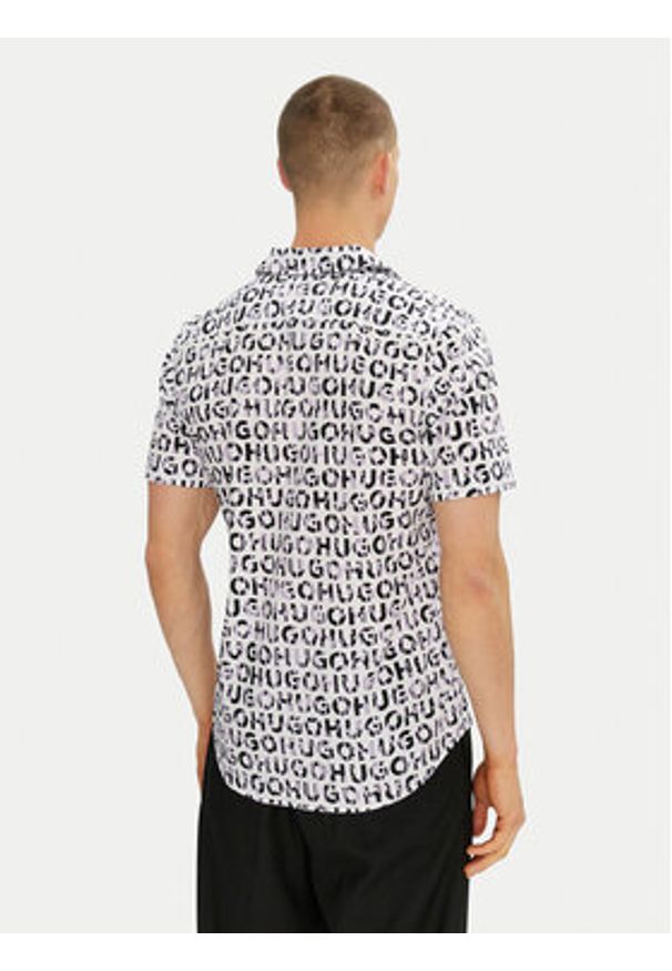 Hugo - HUGO Koszula Ellino 50539328 Czarny Relaxed Fit. Kolor: czarny. Materiał: bawełna