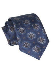 Alties - Krawat - ALTIES - Granatowy, Grochy. Kolor: niebieski. Materiał: tkanina. Wzór: grochy. Styl: elegancki, wizytowy