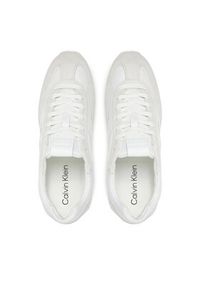 Calvin Klein Sneakersy Runner Lace Up - Nylon Mix HW0HW02395 Biały. Kolor: biały. Materiał: skóra