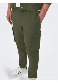 Only & Sons Spodnie materiałowe 22024998 Zielony Tapered Fit. Kolor: zielony. Materiał: bawełna #9