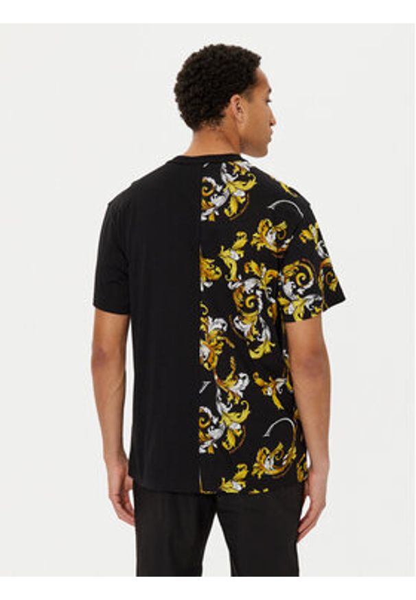 Versace Jeans Couture T-Shirt 78GAH609 Czarny Regular Fit. Kolor: czarny. Materiał: bawełna