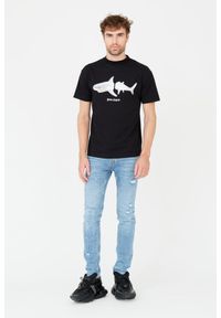 PALM ANGELS Czarny t-shirt White Shark. Kolor: czarny