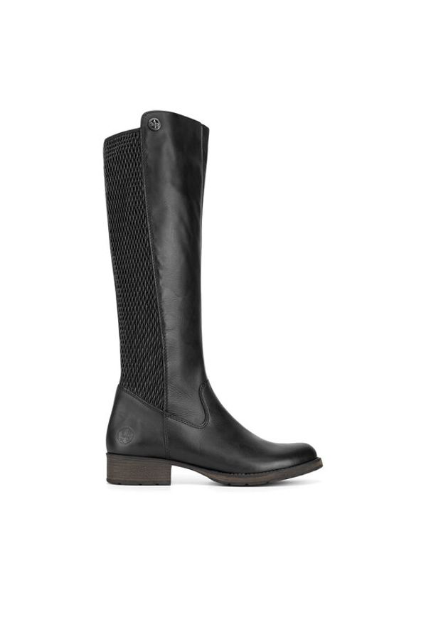 Rieker Kozaki Z9591-00 Czarny. Kolor: czarny. Materiał: skóra