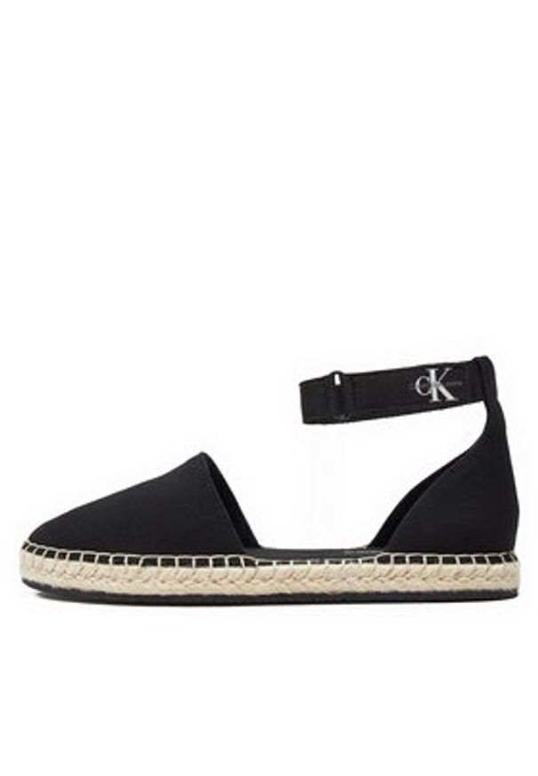 Calvin Klein Jeans Espadryle Ankle Espadrille Btw YW0YW01027 Czarny. Kolor: czarny. Materiał: materiał