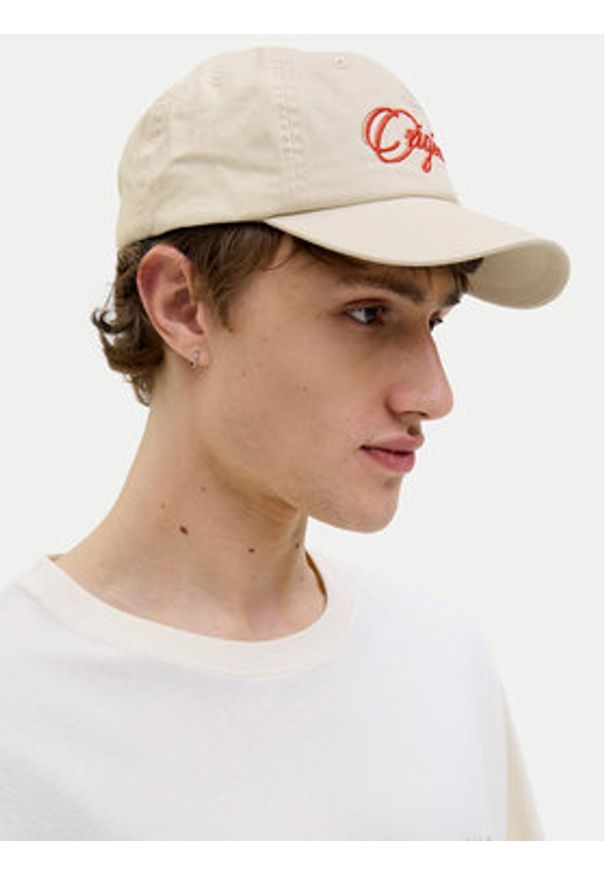 Jack & Jones - Jack&Jones Czapka z daszkiem Acapulco 12276555 Beżowy. Kolor: beżowy. Materiał: bawełna, materiał