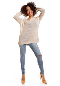 PeeKaBoo - Prosty sweter typu oversize z rozcięciami po bokach. Okazja: na co dzień, do pracy. Materiał: akryl. Długość: długie. Styl: casual #3